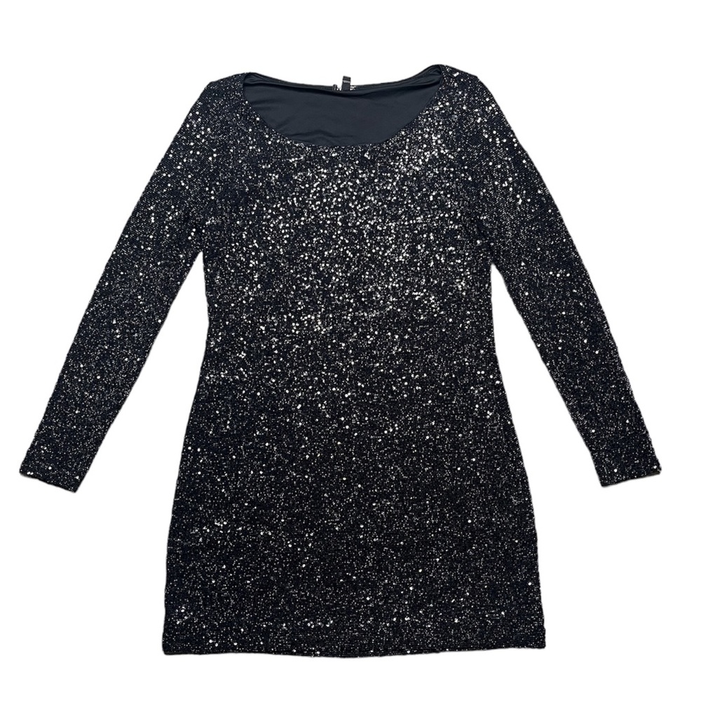 Express Sequin Long Sleeve Dress